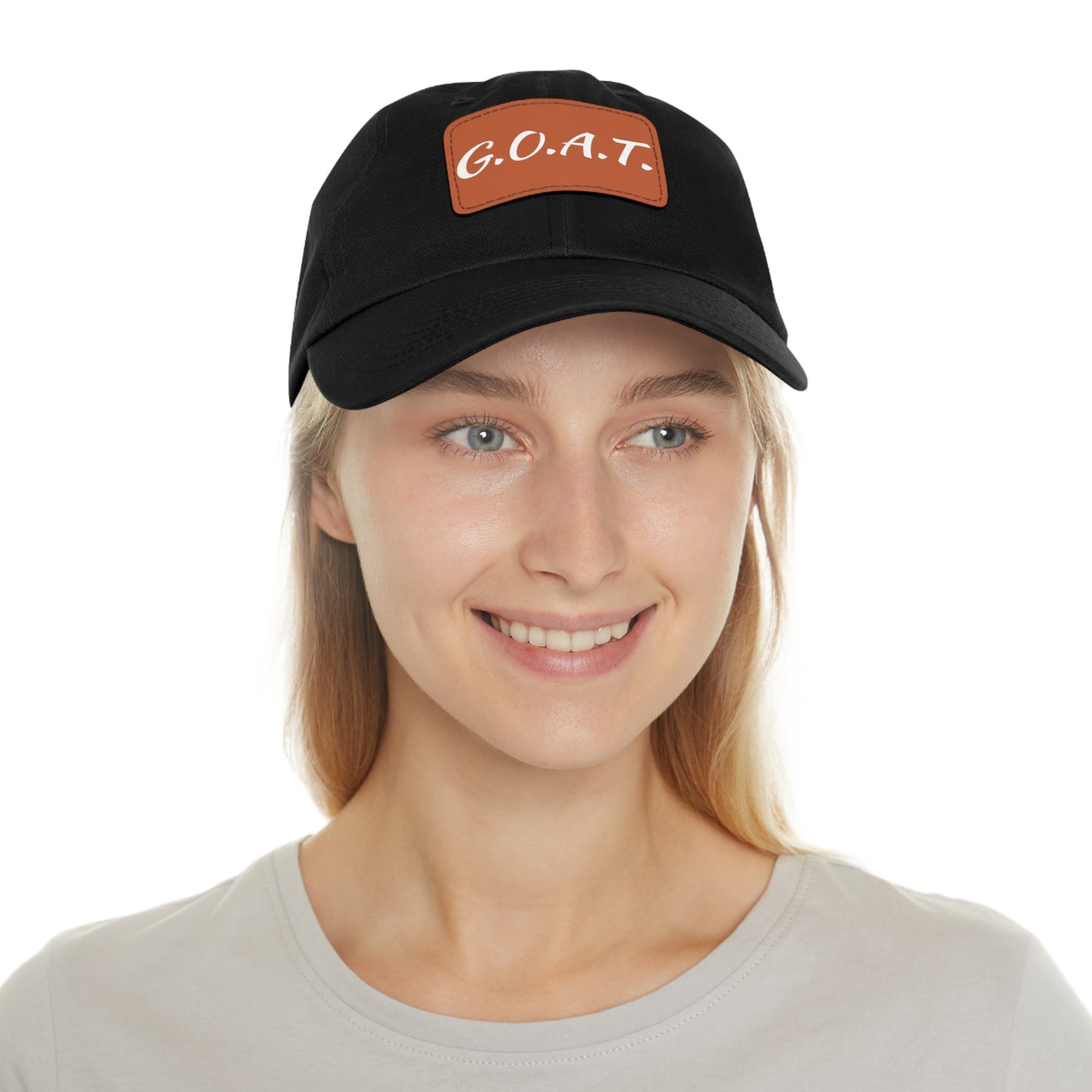 G.O.A.T. Hat with Leather Patch (Rectangle)