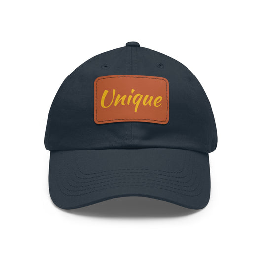 Unique Hat with Leather Patch (Rectangle)