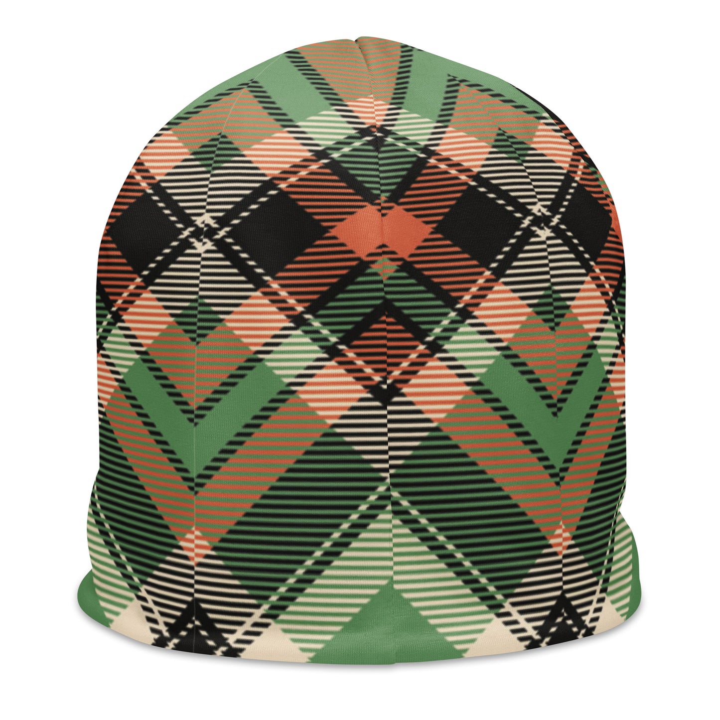 Plaid Green Beanie