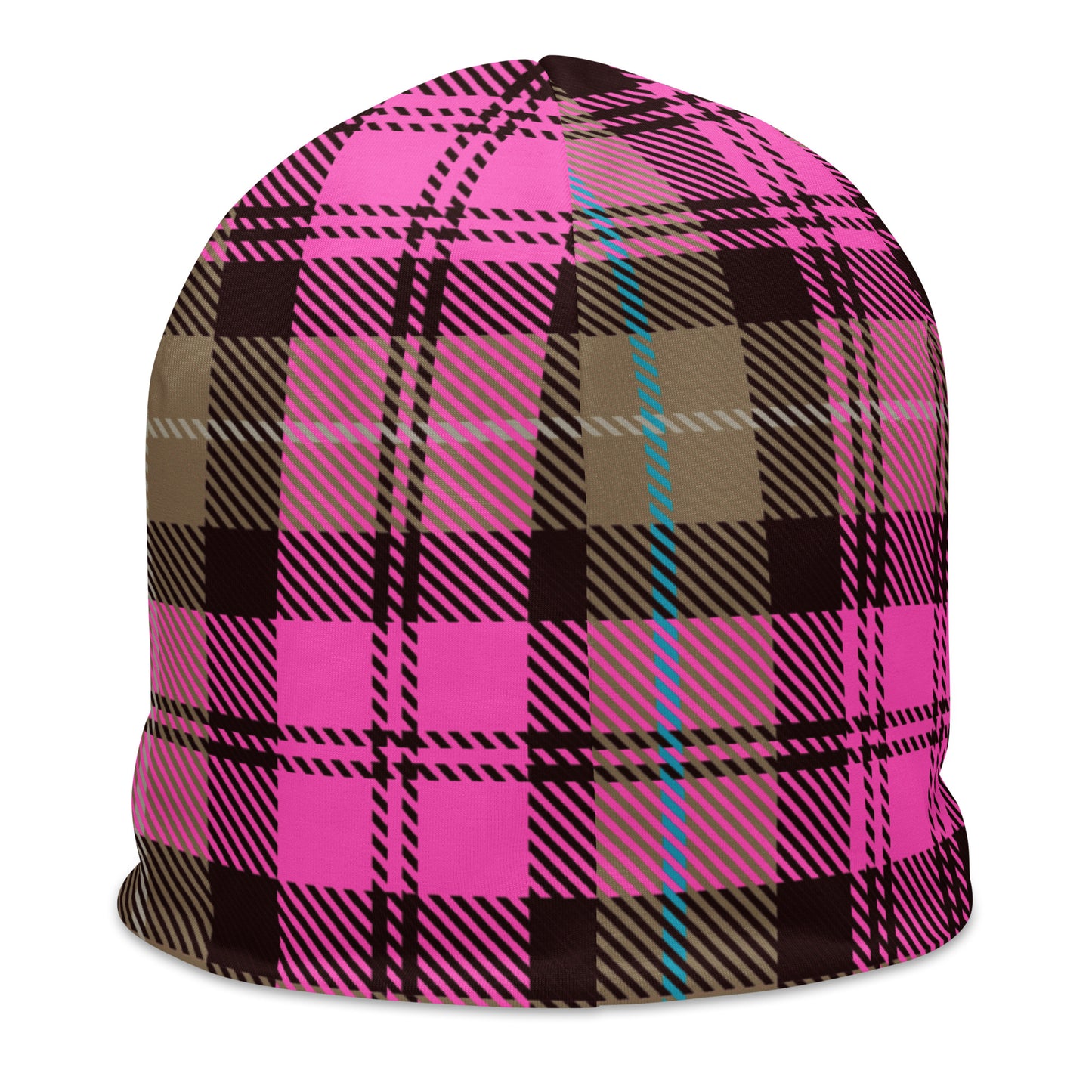 Plaid - Pink Beanie