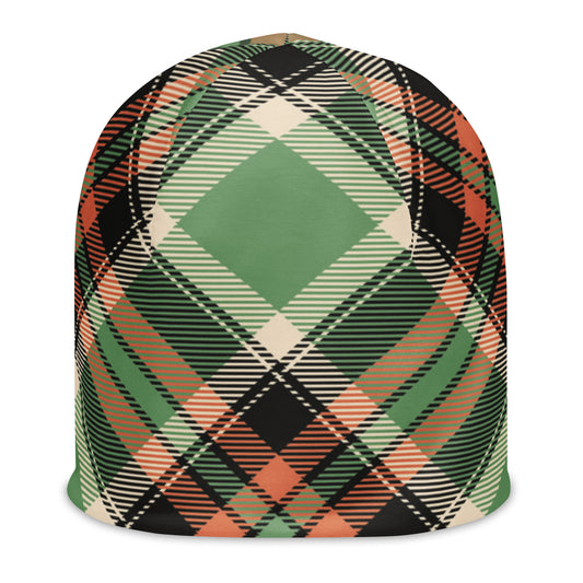 Plaid Green Beanie