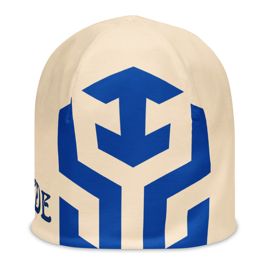 Tech Blue Cream Beanie