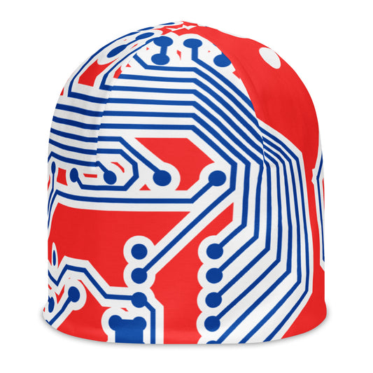 Tech Red & Blue Beanie