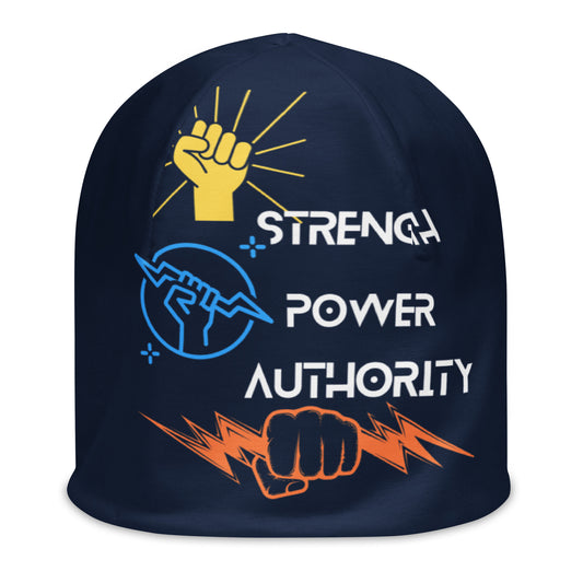 Strength, Power, Authority Blue Beanie