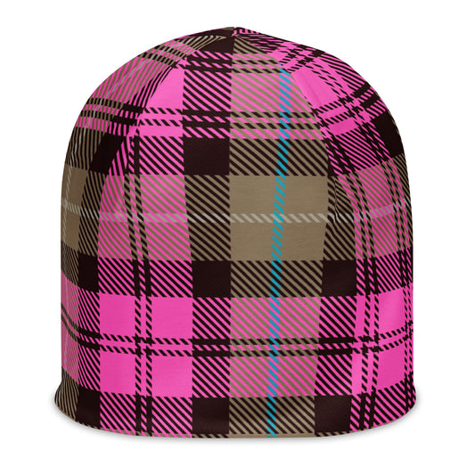 Plaid - Pink Beanie