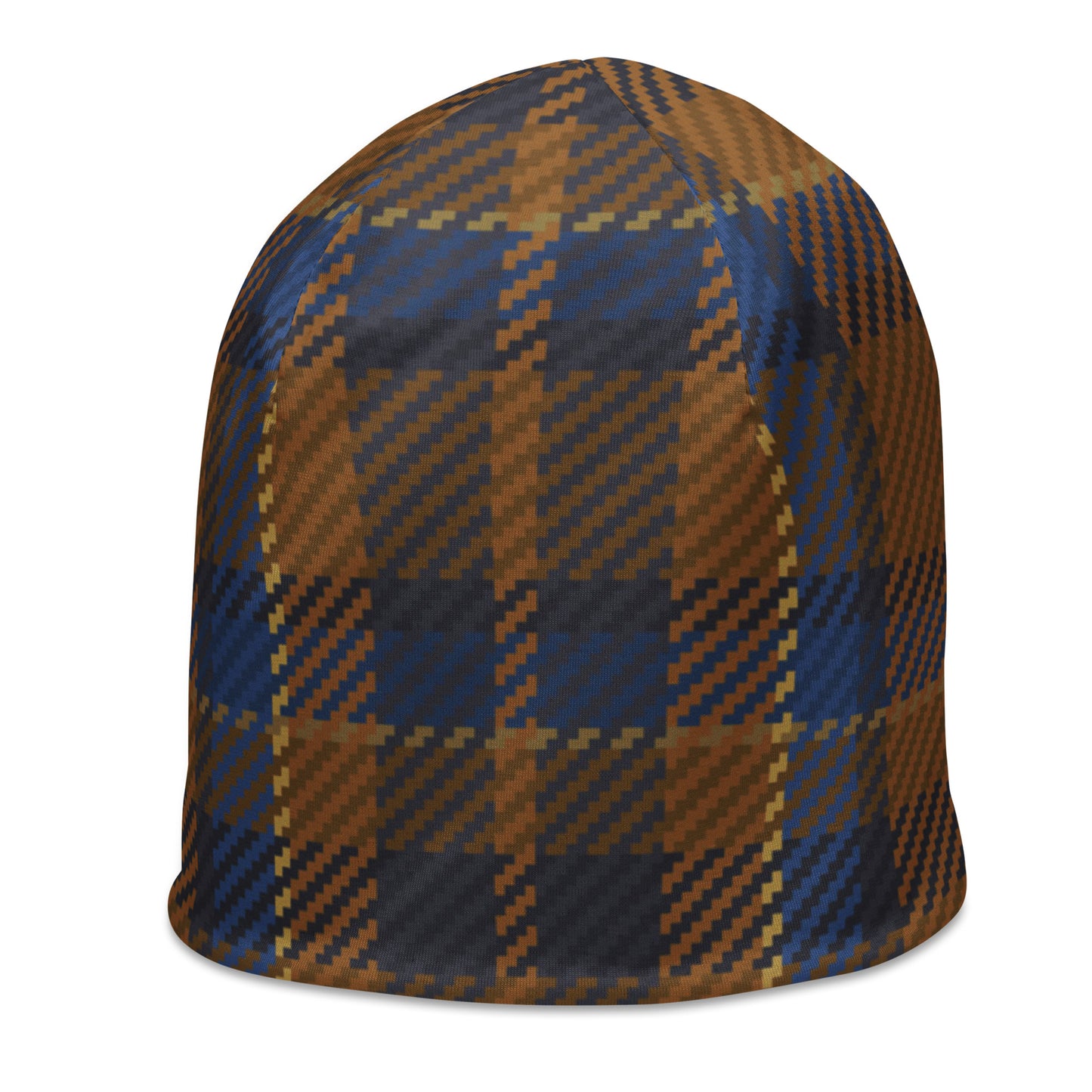 Plaid Navy Beanie