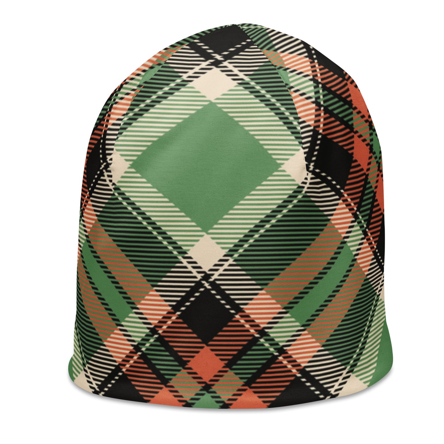 Plaid Green Beanie