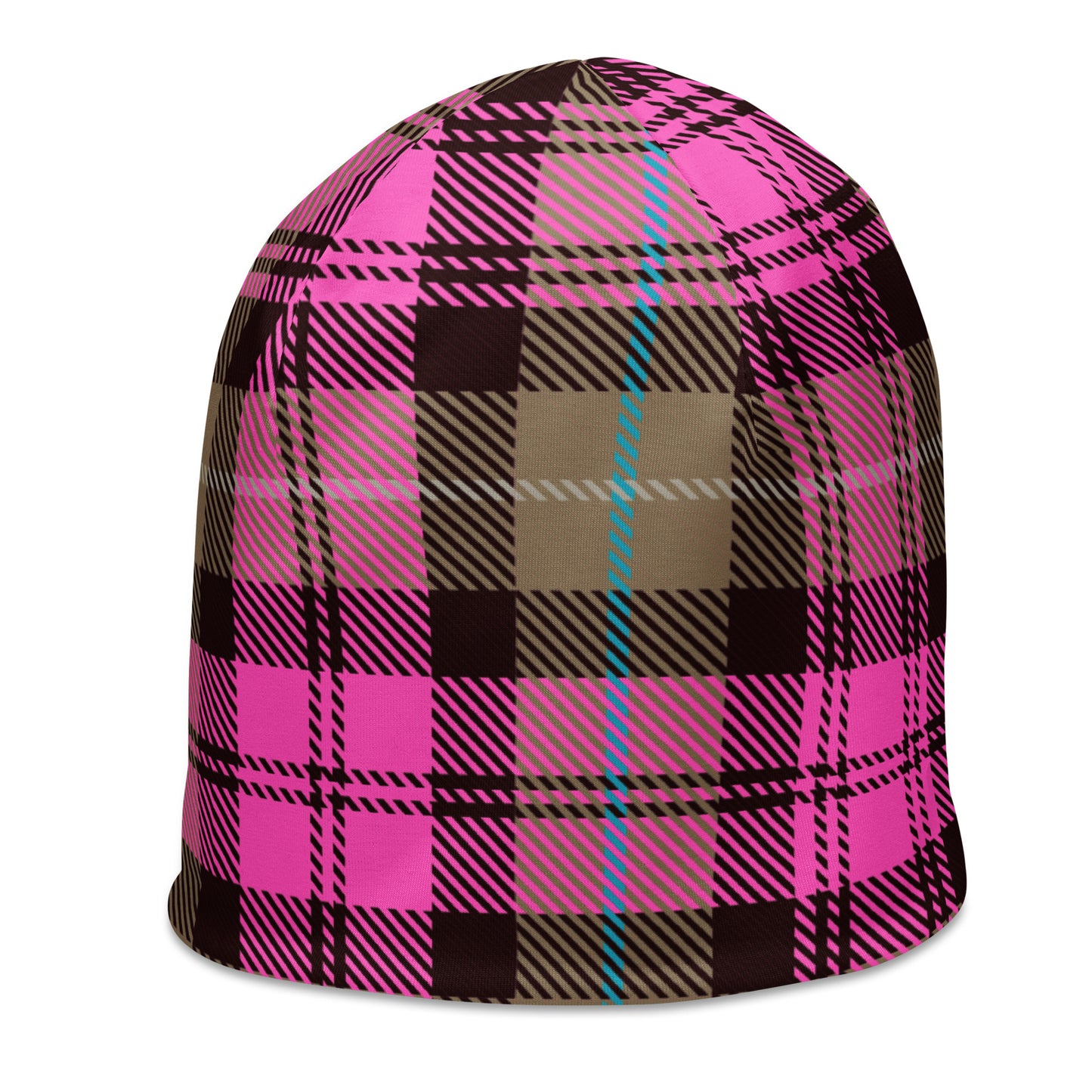 Plaid - Pink Beanie