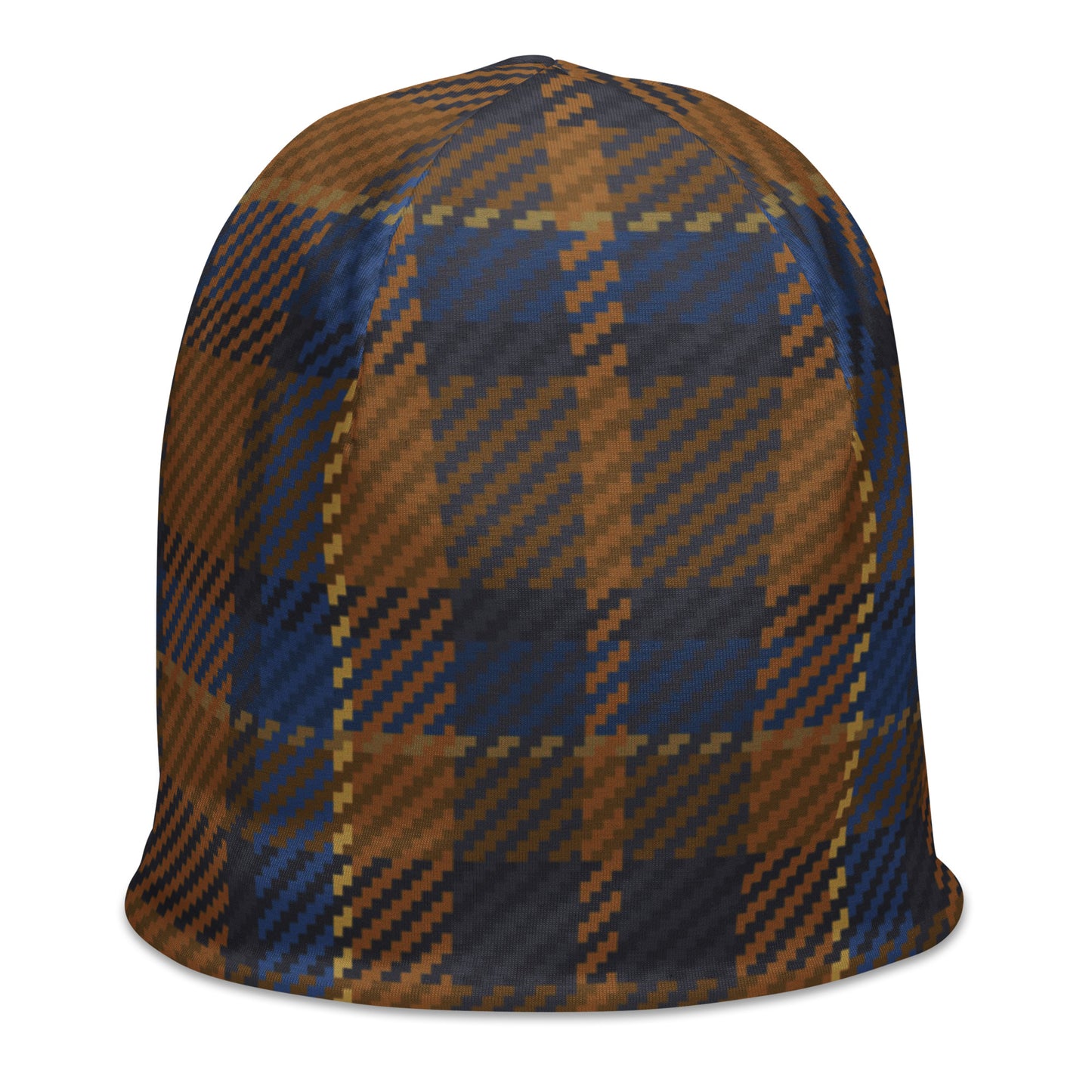 Plaid Navy Beanie