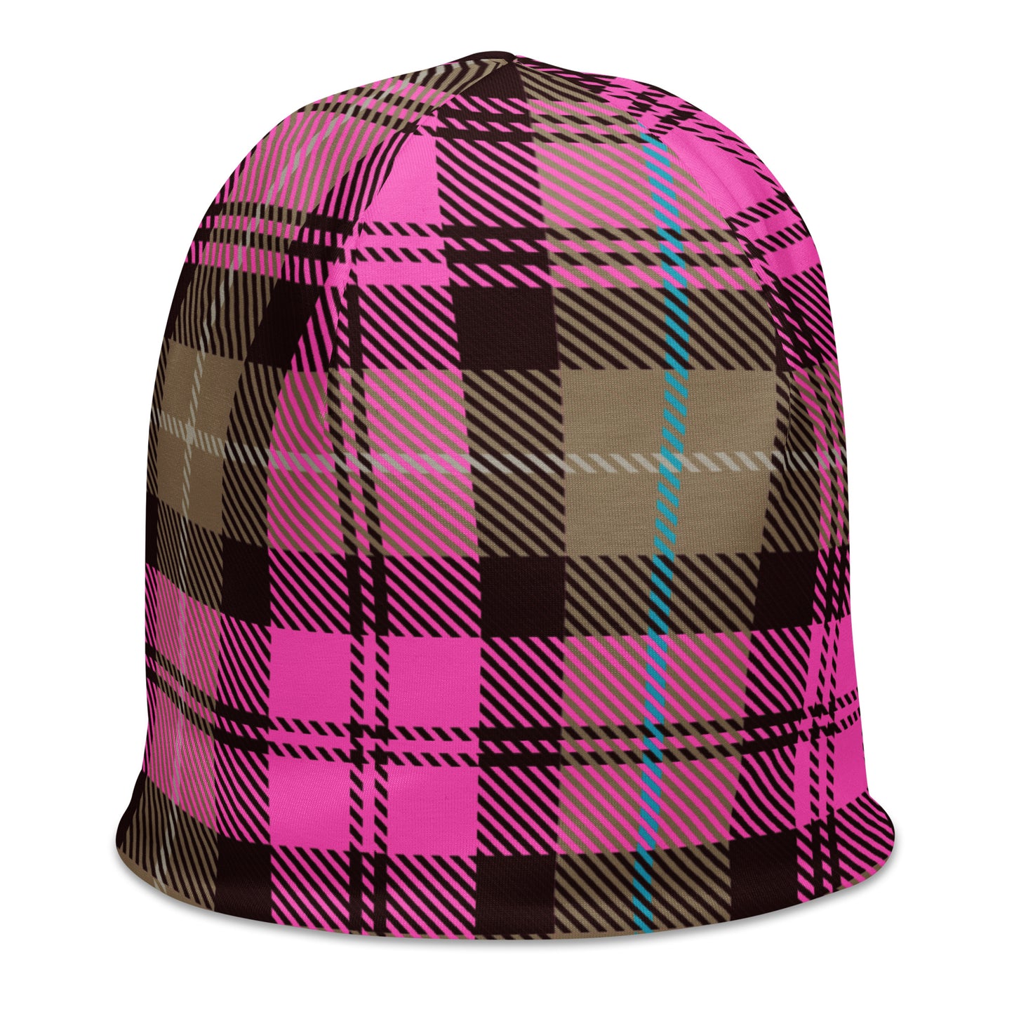 Plaid - Pink Beanie