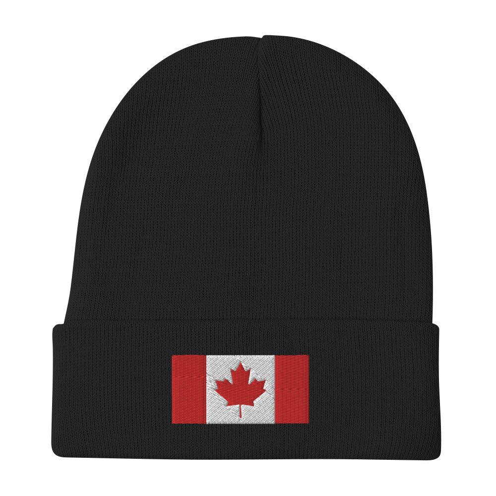 Canadian Flag Embroidered Beanie