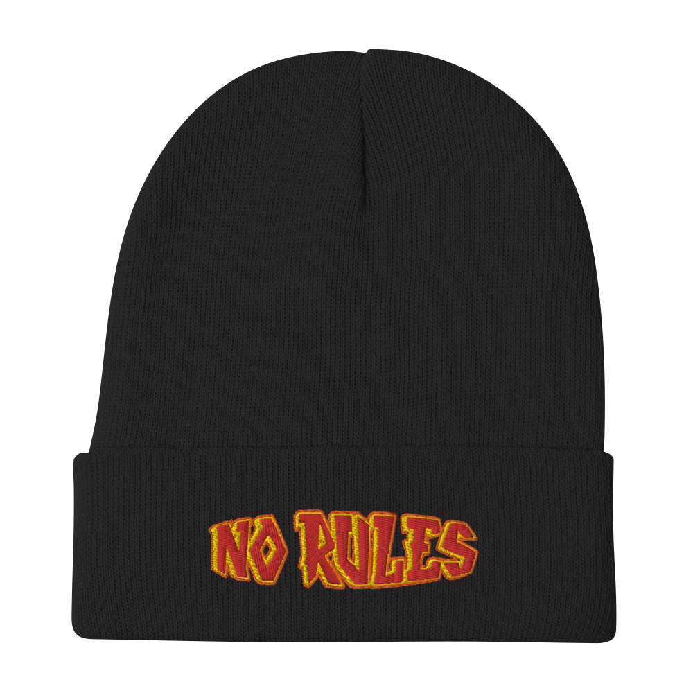 No Rules Embroidered Beanie