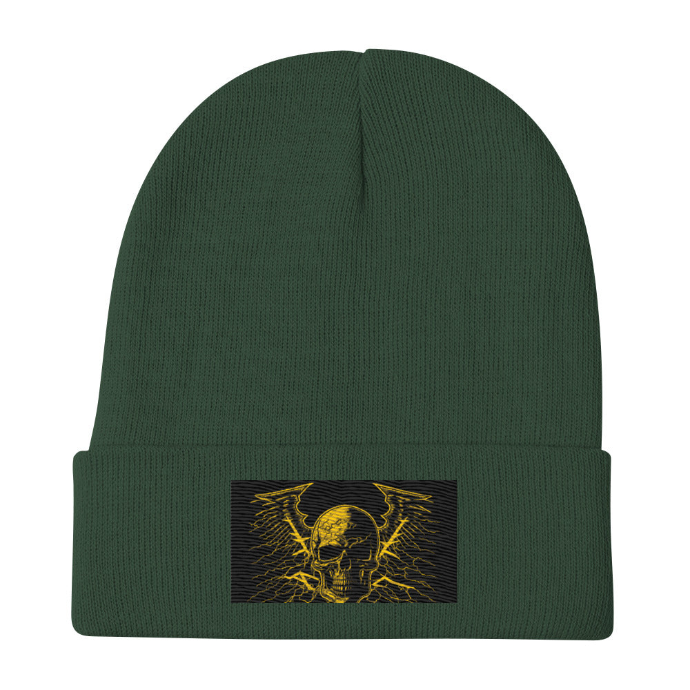 Skull Embroidered Beanie