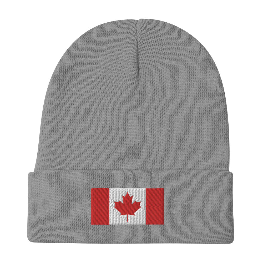 Canadian Flag Embroidered Beanie