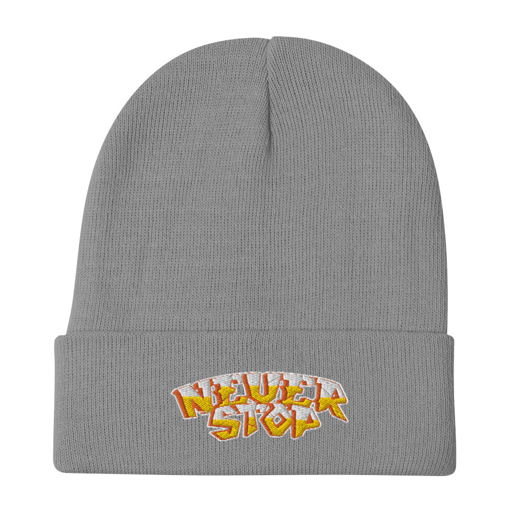 Never Stop Embroidered Beanie