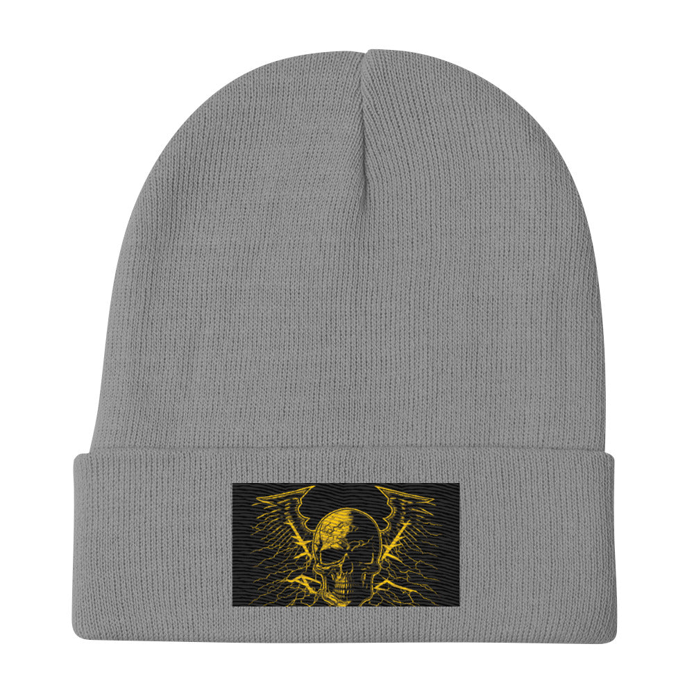 Skull Embroidered Beanie