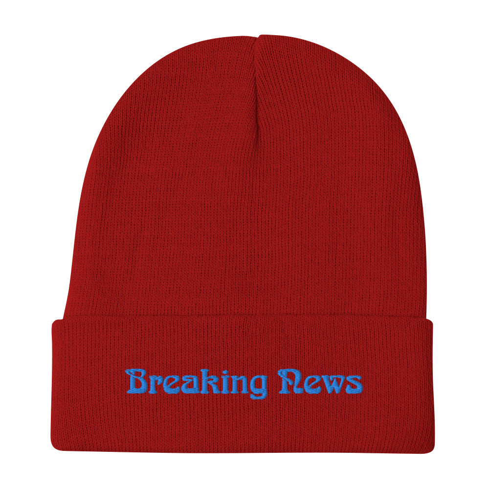 Breaking News Embroidered Beanie