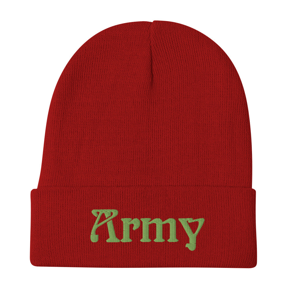 Army Embroidered Beanie