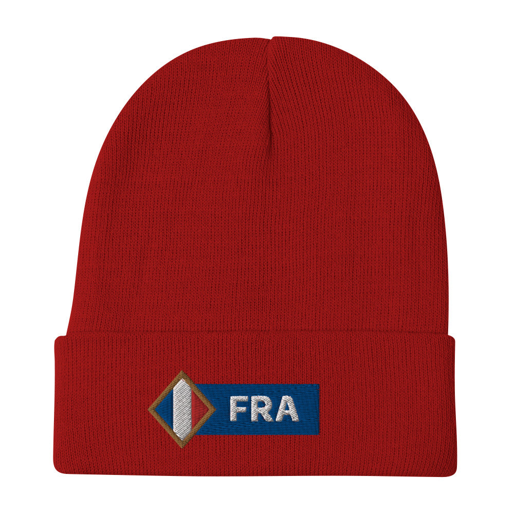 France Embroidered Beanie