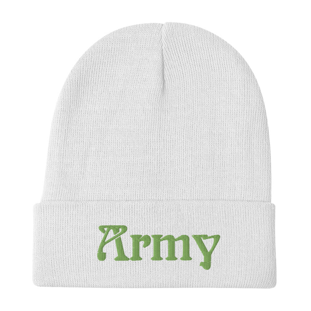 Army Embroidered Beanie