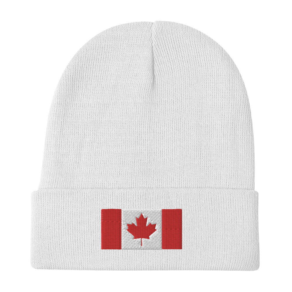 Canadian Flag Embroidered Beanie