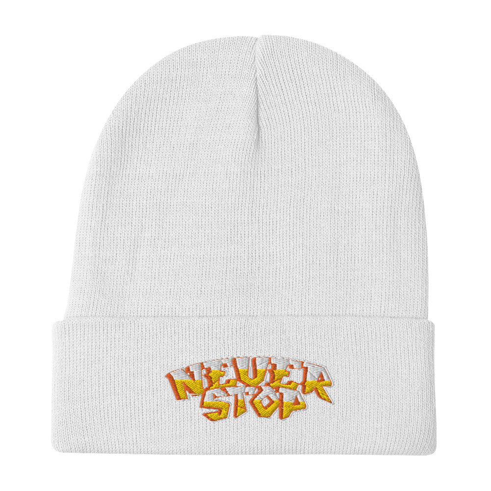 Never Stop Embroidered Beanie